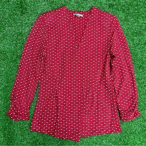 Tart Polka Dot Open Front Blazer Shoulder Pads Size Large